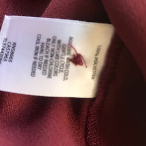 Leith Burgundy Long Sleeve Balloon Sleeve Blouse Women's Size Small - Picture 6 of 7